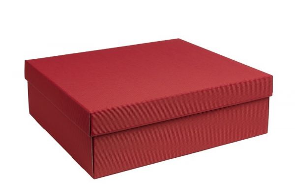 Eerbetoon Voorzieningen Hou op Doos-deksel luxe geschenkdoos rood | stevig, eco-vriendelijk geribbeld  karton, direct uit voorraad
