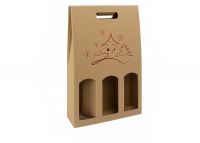     KERSTBOOM NATUREL Bottle Box 3-fles